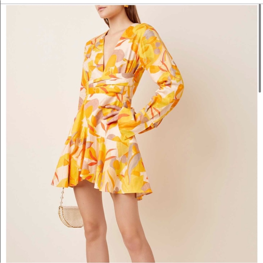 Acler Corcica Linen  Yellow Size 8 Wrap Dress - Picture 3 of 16